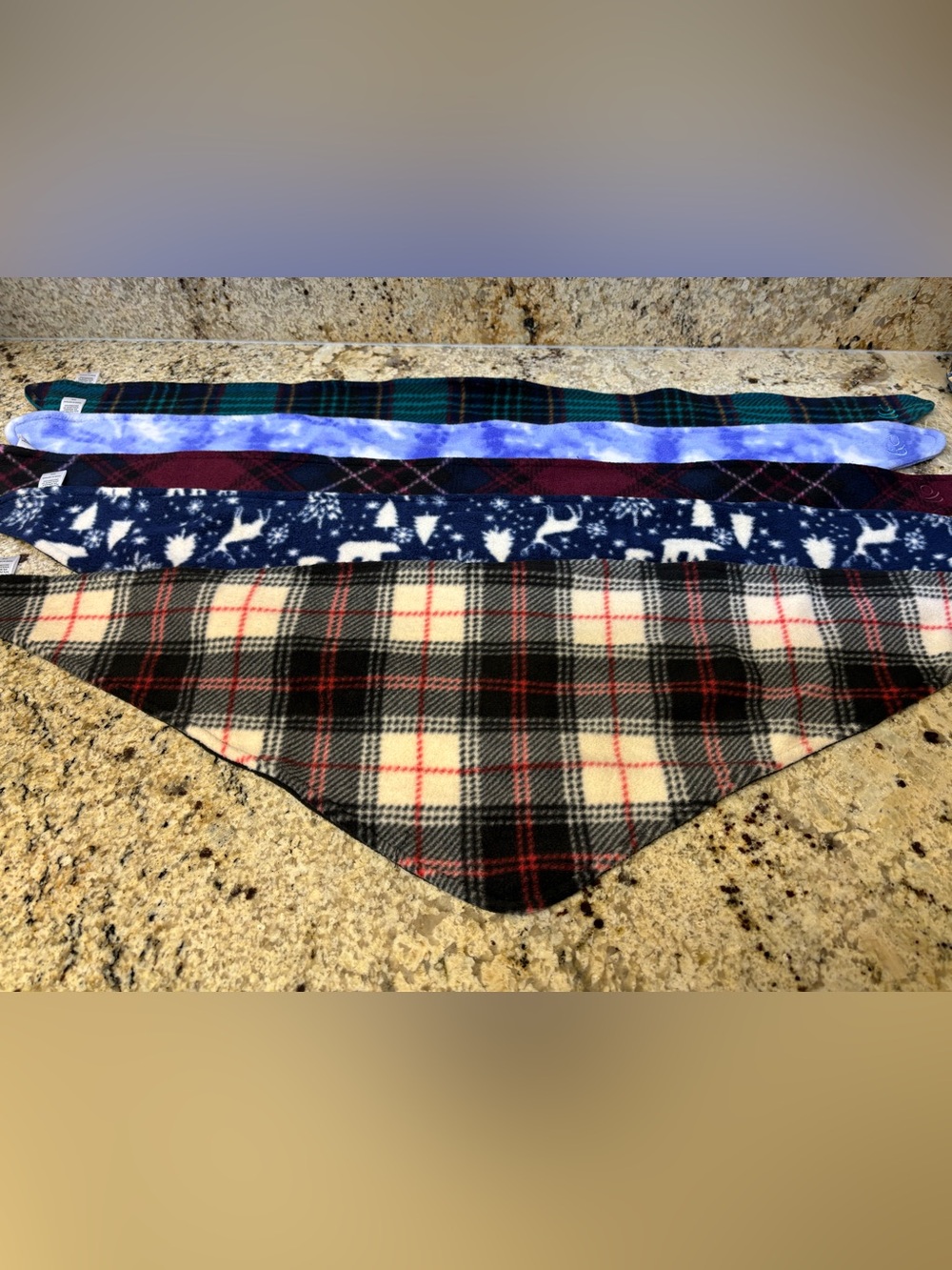 Cuddl Duds Pet Bandannas - Set of 5 Fleece Wear with Stretch